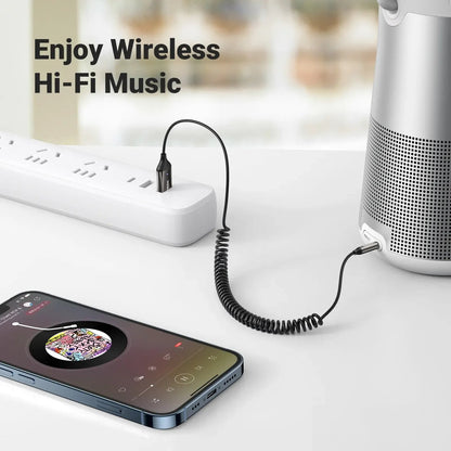 Upgrade Your Drive Instantly – Bluetooth 6.0 AUX Wireless Audio Receiver with Hands-Free Calling