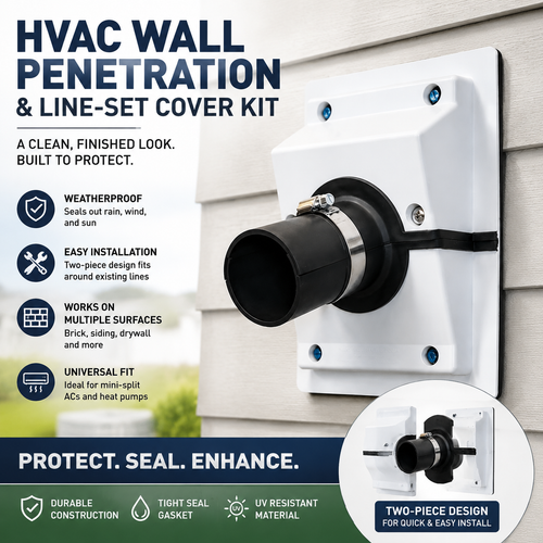 HVAC Wall Penetration & Line-Set Cover Kit – Retrofit Finish Solution