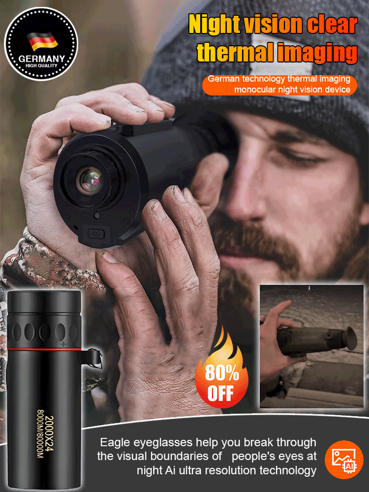 🌙 AI15 Thermal Imaging Monocular – 384×288 Resolution, 8000m Range, 10-Hour Battery